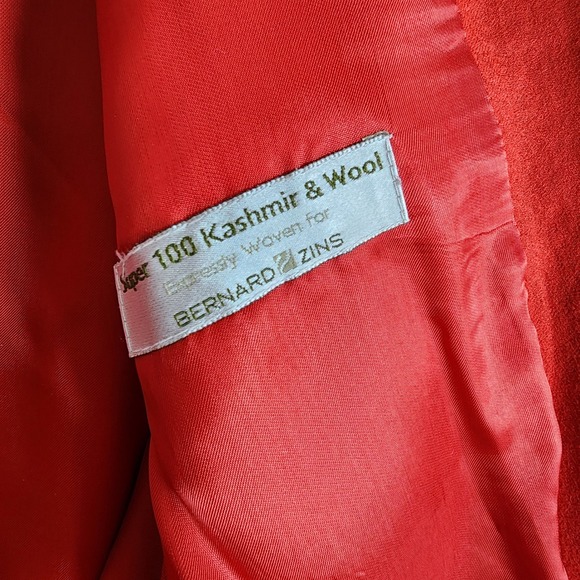 Vtg Bernard Zins Paris Women's Sz 8 Red Cashmere Wool Blazer Jacket Old Money - Picture 4 of 16